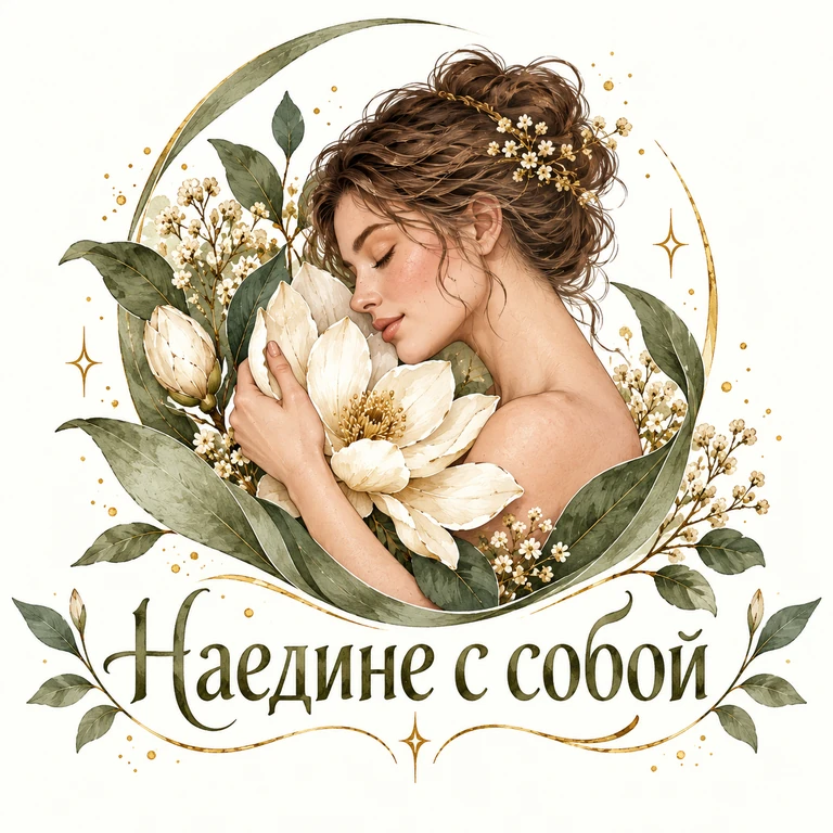 Авторская иллюстрация для карточки «Наедине с собой» — массаж в Воронеже